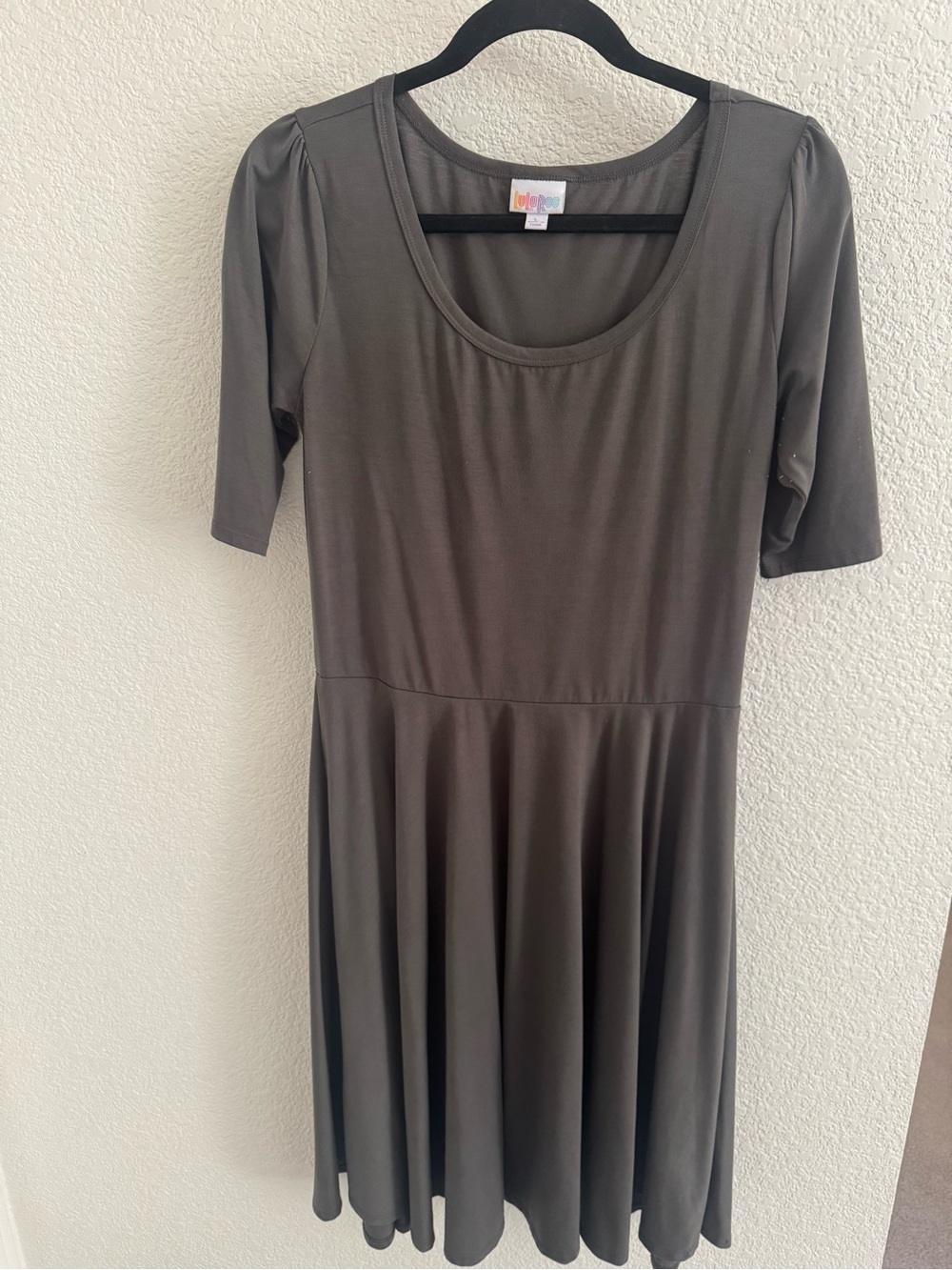 LuLaRoe Olive Green Scoop Neck Midi Dress
